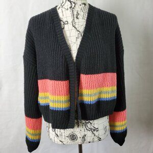 Talulha Long Sleeve Black Cropped Cardigan - Medium